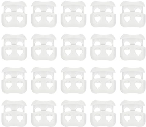 QUARKZMAN 40pz Fermagli a Corda in Plastica con Doppio Foro a Molla, Fermagli a Scorrimento a Molla per Coulisse, Lacci, Borse, Bianco