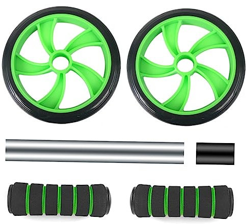 BESPORTBLE Bauchmuskeltrainer Mit Ergonomischem Griff 2 Räder Trainingsset Für Zuhause Fitnessstudio Büro Grün