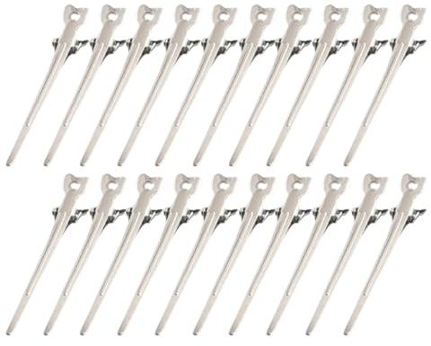 20 Pezzi Fermagli per capelli a becco d'anatra Clip, Professionali Fermagli per Capelli per Parrucchieri, Mollette a Becchi d'oca per Acconciature Donna