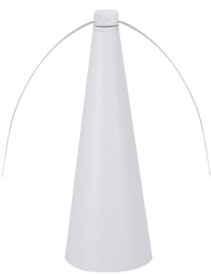 Ventilador de Mesa Anti-Moscas, Diseño Cónico, Color Blanco, con Aspas Giratorias