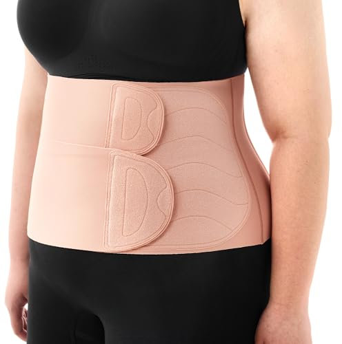 momcozy Ergowrap Bauchgurt nach Geburt, 3D-Kompression & Rückenstütze für Kaiserschnitt-Rückbildung, Nahtloses Bauchband für Alltag & Sport, Unsichtbare Postpartum Shapewear(kurz M)