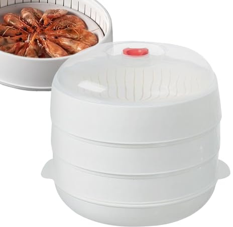Cuiseur à légumes pour micro-ondes - Ustensile de cuisine polyvalent - Accessoire de bol de couvercle - Chauffage pour repas sains, pâtes à la vapeur, boulettes, viande, maïs, pommes de terre, plats