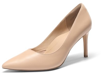 DREAM PAIRS Women's High Heels Pump Closed Pointed Toe Slip On Stiletto Dress Shoes Fashion Wedding Bridal Work Office Comfortable Pumps Shoes,Size 8,Nude,SDPU25095W
