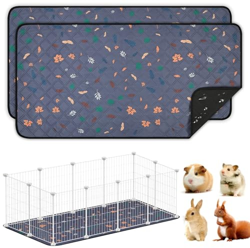 AUYAO Marsvinsbur foder marsvin sängkläder, vattentät marsvin filt, återanvändbar kissmatta för husdjur, absorberande sovmatta, matta, halkfri, smådjursbursängkläder, hamster kanin (2