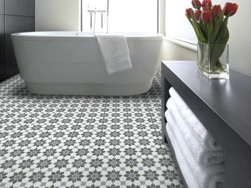 Pavimenti in PVC Pavimenti in vinile con effetto piastrella antica e retrò, Taglio (2m di larghezza / 3m di lunghezza)