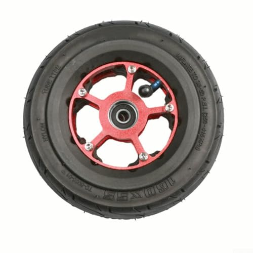 Roue de skateboard électrique de 160 x 55 mm, pneu pneumatique avec moyeu en alliage d'aluminium, trou d'essieu de 8 mm pour remplacement de longboard tout-terrain (noir)