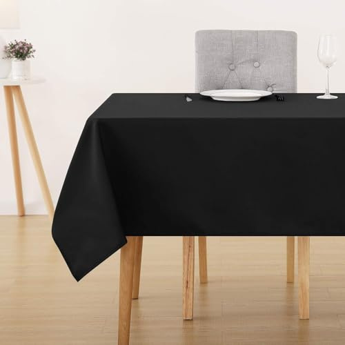 Deconovo-bordsduk bordslinne lotuseffekt bordsdukar 137 x 200 cm svart