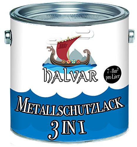 FARBENLÖWE barniz protector de metal (3 in1 metal, Color de 3 en 1 anticorrosión, Imprimación y Deck Pintura En Un, Este metal lacado es ideal para hierro, acero, aluminio, metal y zinc, Gris