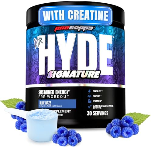 ProSupps Mr. Hyde Signature Pre Workout Powder with Creatine, Blue Razz