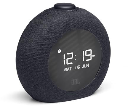 JBL Horizon 2 DAB Radiosveglia Digitale, Cassa Altoparlante Wireless Bluetooth con Radio DAB-DAB+ e FM, Luce LED Ambiente, Display LCD, 2 Porte USB per Ricarica di Dispositivi, Nero