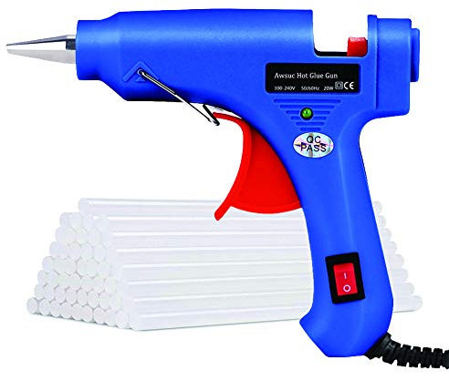 Mini Pistola Colla a Caldo,Pistola Incollatrice con 75 Stick di Colla per Fai da Te, Progetti Artigianali, Casa Riparazioni 20W, Blu