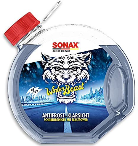 SONAX WinterBeast AntiFrost+KlarSicht Gebrauchsfertig bis -20 °C (3 Liter) schneller, schlierenfreier & effektiver Scheibenreiniger für den Winter, Art-Nr. 01354000
