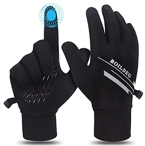 boildeg Guantes de Ciclismo con Pantalla táctil Guantes Bicicleta Montaña Guantes Invierno para Correr Guantes Deportivos Antideslizantes a Prueba de Viento para MTB Correr Hombres Mujeres