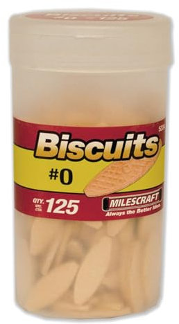 Milescraft 5434#0 Hardwood Biscuits (1000 Pack) – for use in Wood Joining, Woodworking, and Crafting. Works with Standard Biscuit Joiners. – Size #0