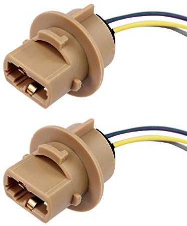 YUNPINGCAR 7443 Sockets Female Adapter Wire Connector for Turn Signal/Reverse/Brake Light Bulbs Socket
