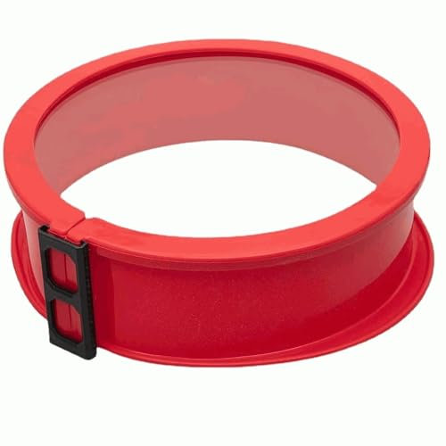 CHEFZOCO Molde repostería redondo, Molde para Bizcochos, Molde para Horno, Molde Tarta, Molde Pasteles, Soporta hasta 230ºC, Antiadherente, Desmontable, Diámetro interno 24 cm, Silicona, Rojo