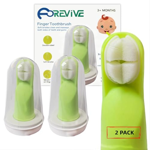 Finger Tooth Brushing Baby, Silicone Soft Baby Toothbrush 12 Months and Up, Newborns Toddler Toothbrushes 1-2,Training Infant Toothbrush for Gentle Oral Care, Finger Brush with Travel Storage Case