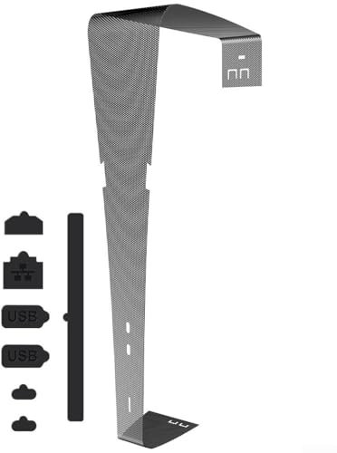 Copertura antipolvere a rete antipolvere per console PS5 Pro, in PVC e silicone, accessorio per videogiochi, vestibilità perfetta, facile installazione, nero, 5,1 x 5 x 15,6 cm, con 7 tappi