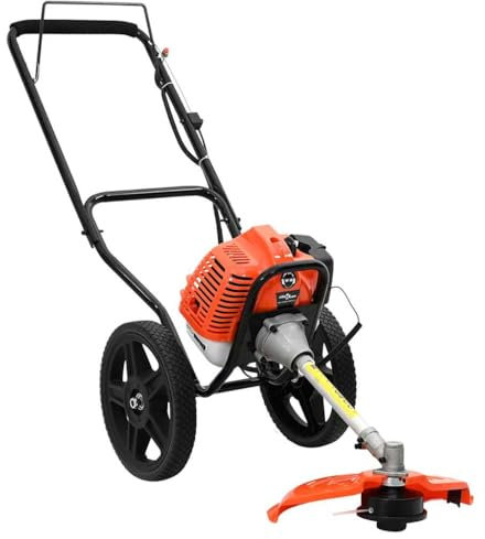 vidaXL Desbrozadora con ruedas naranja 52 cc 1,45 kW, recortadora de césped, desmalezadora, recortadora de césped a gasolina, desbrozadora