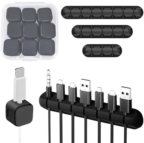 HTTDSLF Organizador de Cables, Soporte para Cables Regalo, Clips de Soporte de Cable Mejorados, Clips de Cable magnético, Organizador Cables, para Mesita de Noche, Utensilios de Cocina