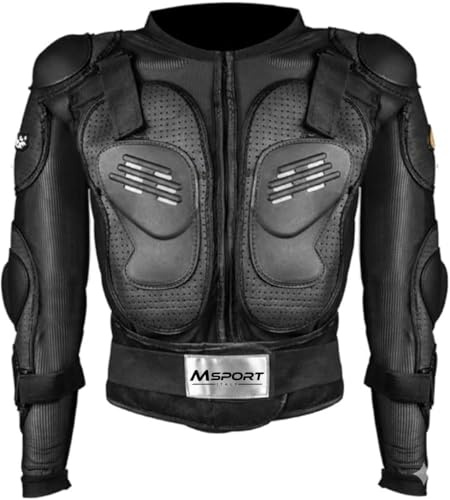 Chaqueta de moto armadura completa Motocross Enduro Scooter Transpirable Protección Cuerpo para adultos, Negro , 3XL