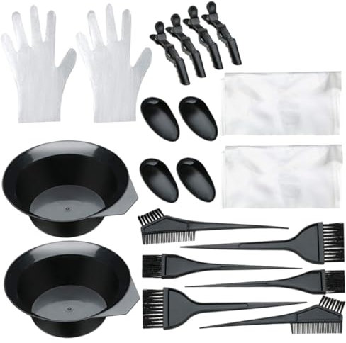 IWOWHERO 20pcs Hair Dye Tool Set Disposable Shawl Dyeing Bowl and Accessories for Diy Hair Coloring at Home Salon Barber