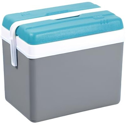 Kühlbox Passiv 35L – Tragbare Isolierbox ohne Strom, Campingbox für Auto, Picknick & Strand – Kompakte Eistruhe mit Deckel – Kamai Coolbox (grau)