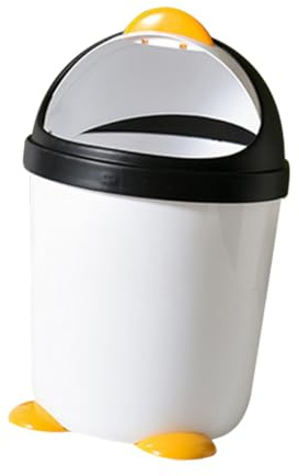 DIKACA Papelera de Escritorio con Tapa Abatible Diseño de y Estable para Oficina Cocina Coche y Habitación