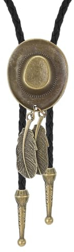 ElevateTech Cravate bolo pour homme et femme - Collier vintage - Chapeau de cowboy - Boucle - Col - Ceinture en cuir - Rodéo amérindien - Accessoires de costume d'Halloween