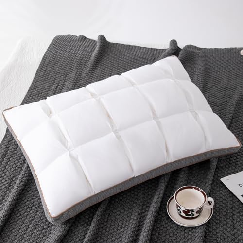 YOUR MOON Soft Pillow Standard Size for Sleeping, Super Soft Support Down Alternative Pillow, 100% Cotton Shell Luxury Comfy Fluffy Bed Pillows for Sleep(White)