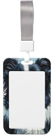 Border Collie - Funda para tarjetas de identificación de perro deslizante, plástico duro, protector de etiqueta de nombre para enfermeras y oficina
