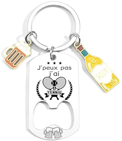 JRZDFXS Décapsuleur Tennis Personnalisé Petit Cadeau Original pour un Tennisman - Accessoire Humoristique sur le Thème du Tennis