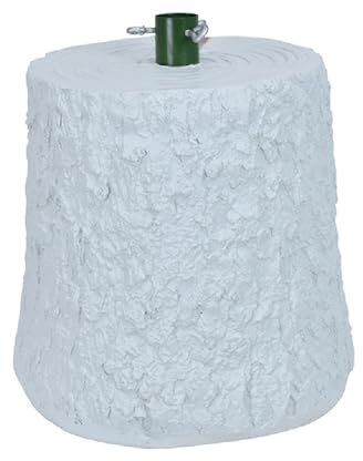 MA MAISON Base Supporto per Albero di Natale da 180 a 240cm - Effetto Tronco Realistico, Base di Metallo, Supporto per Alberi, Decorazioni - Kit di Fissaggio (Bianco - 32x26x30h cm)