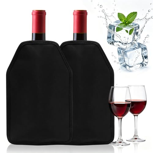 2 stycken kylmanschett vin, vinkylare manschett, flaskkylare, champagnekylare, flaskkylare för resor – vinmanschett, vinflaskkylare