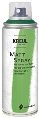 KREUL 76323 - Spray de Color Verde Claro, 200 ml, Pintura clásica Mate en Spray a Base de Agua Altamente pigmentada e Impermeable Resistente a la Espuma de poliestireno para Interiores y Exteriores