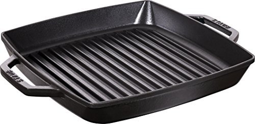 Staub Rechteckige Grillpfanne mit 2 Griffen, 28 cm, schwarz