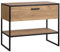 Lomadox Waschtischunterschrank für Aufsatzbecken in Gold Craft Oak/schwarz, Breite: 90 cm