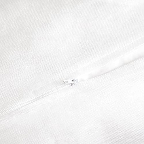 Mitre Essentials Duvet Protector in White Polypropylene with Zip Closure for Secure Fit - 560g - Super King - W 2520 x L 2200mm