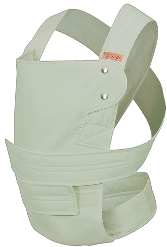 manduca Marsupi Baby Carrier Version 2.0 Classic, Lightweight Baby Sling made of 100% Organic Cotton, Adjustable Newborn Carrier with Easy-Close Velcro Straps, L, Pistachio