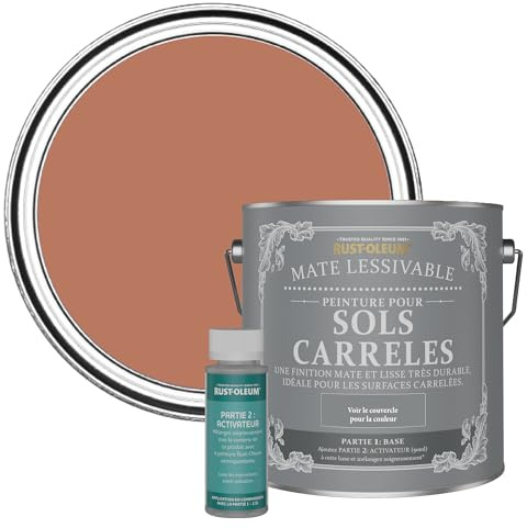 Rust-Oleum Red Washable Matt Floor Tile Paint, Matt Finish - Siena 2.5L