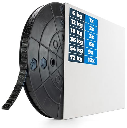 HASKYY Pesi adesivi, pesi in acciaio, 72 kg, 14,400 x 5 g, colore nero, con bordo a strappo, pesi per cerchi in acciaio e cerchioni in alluminio, rivestiti in plastica