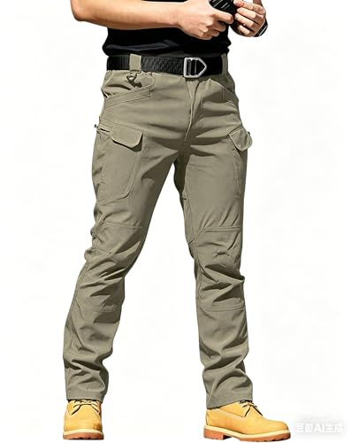 DUOLUVA Pantalon Cargo Homme Tactique Multi Poches X7 (Pas de Ceinture) | Cargo Trouser Mens Combat Stretch Extensible Séchage Rapide