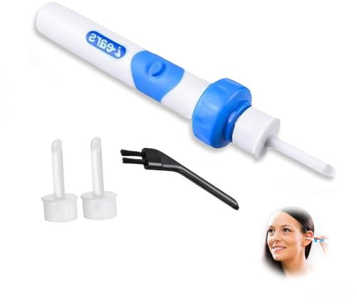 Oroclear Ohrenschmalz-Sauger, Podomax Oroclear Ohrenschmalz-Reiniger, Entferner Sauger, Sicheres Und Weiches Ear Cleaner, Mit 2 Waschbaren Ersatzköpfen Und Batterie