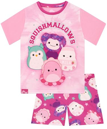 Squishmallows Pyjamas, Short Sleeve Girls Pyjamas, Kids Pjs For Summer, Girls' Pyjama Sets, Pink 8-9 Years