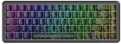 ATTACK SHARK X65 HE Clavier Gaming Filaire 65% avec Switchs Magnétiques, Taux 8000 Hz, Activation Réglable 0,01 mm, Keycaps PBT, Pilote QMK, RGB Personnalisable, Déclenchement Rapide (Contours Noirs)