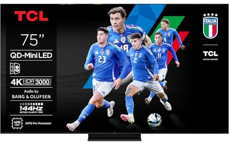 TCL TV LED 4K QD Mini Pro 144Hz 75C79K 191 cm avec Google et système sonore Bang & Olufsen