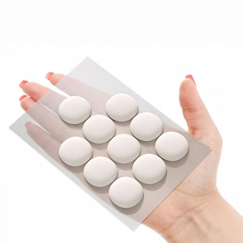 ERKO dörrstoppare vägg vit självhäftande 10 stycken för dörrstopp, dörrhandtagsskydd, 40x40x8mm, Organisation av hemmet