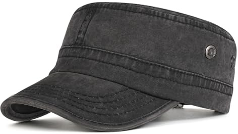 AYPOW Klassisk armékeps 100 % bomull, militärkeps män och kvinnor justerbar sköldpadda keps platt topp kepsar solskydd baseballkeps fältmössa utomhusaktiviteter