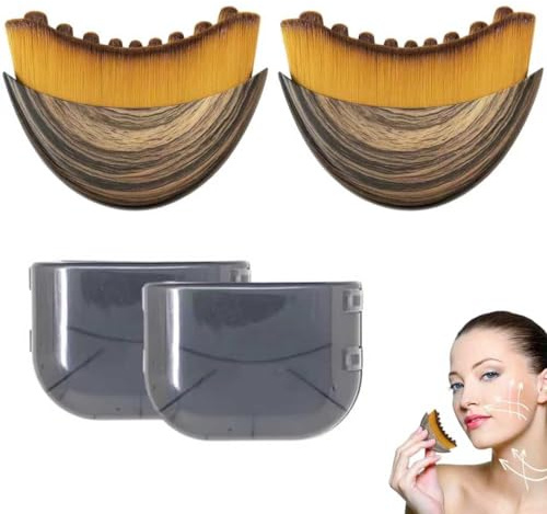 2 Pièces Brosse de Contour pour le Visage,Lymphatic Drainage Face Brush,Brosse à Sec pour le Visage,pour Texture Raffermissante,Sculpture du Menton et de la Mâchoire (2 PCS)