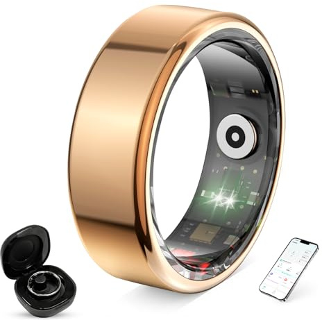 UouNeaCo Anillo Inteligente Smart Ring para Mujer y Hombre, Rastreador de Actividad Física con Monitor de Frecuencia Cardíaca, Sueño, 100+ Deportes, Podómetro, Resistente al Agua IP68, sin Suscripción